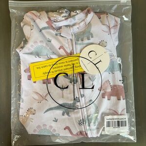 Caden Lane Zipper Footie - Prehistoric Dino Print